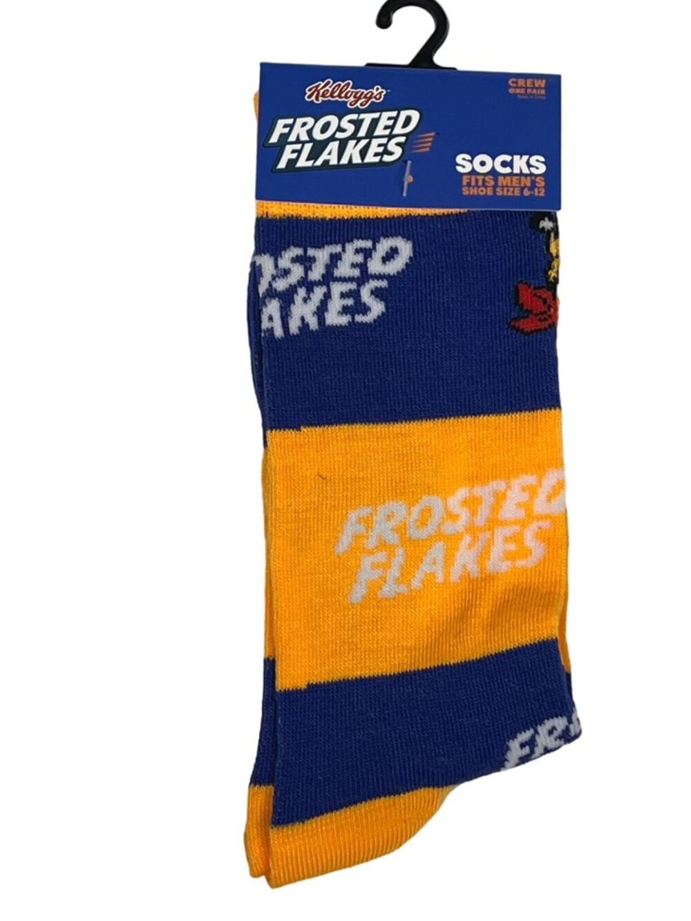 Kellogg’s Frosted Flakes Crew Socks Men’s Size 6-12 Blue Orange Tony the Tiger
